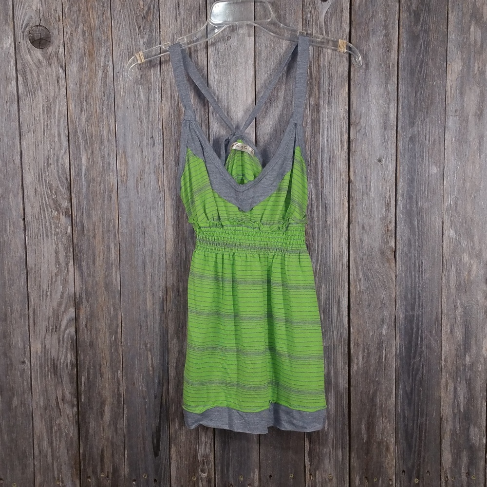 NEW Liberty Love M‎ Knit Green Gray Tank Top